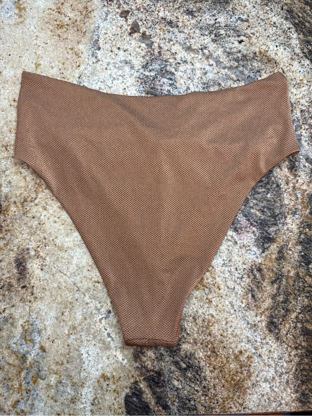 aerie High Cut Thong Bikini Bottoms in Brown